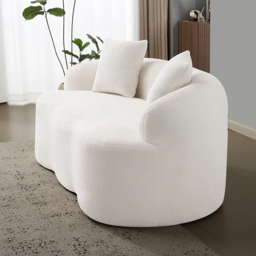 Modern Round-Arm Loveseat