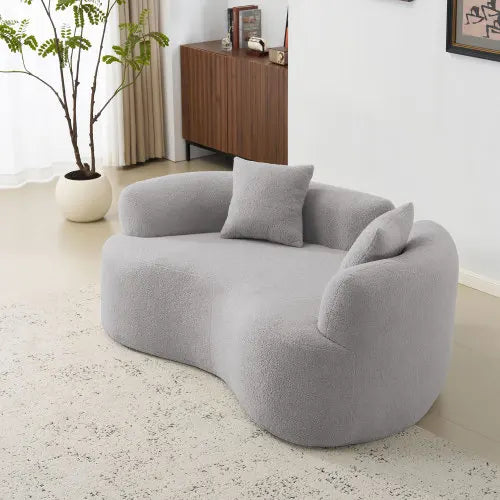Modern Round-Arm Loveseat