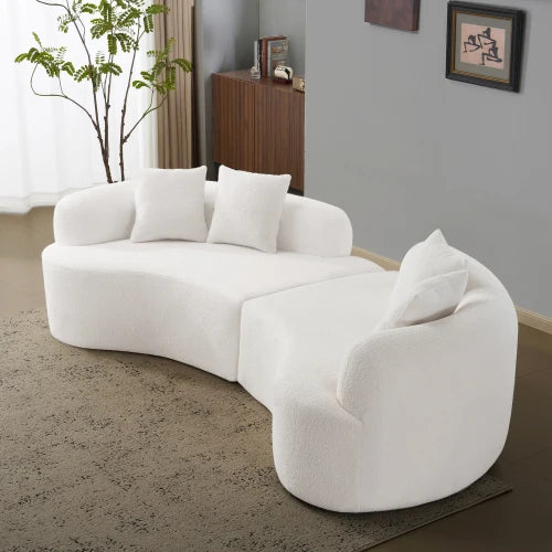 Modern Round-Arm Loveseat