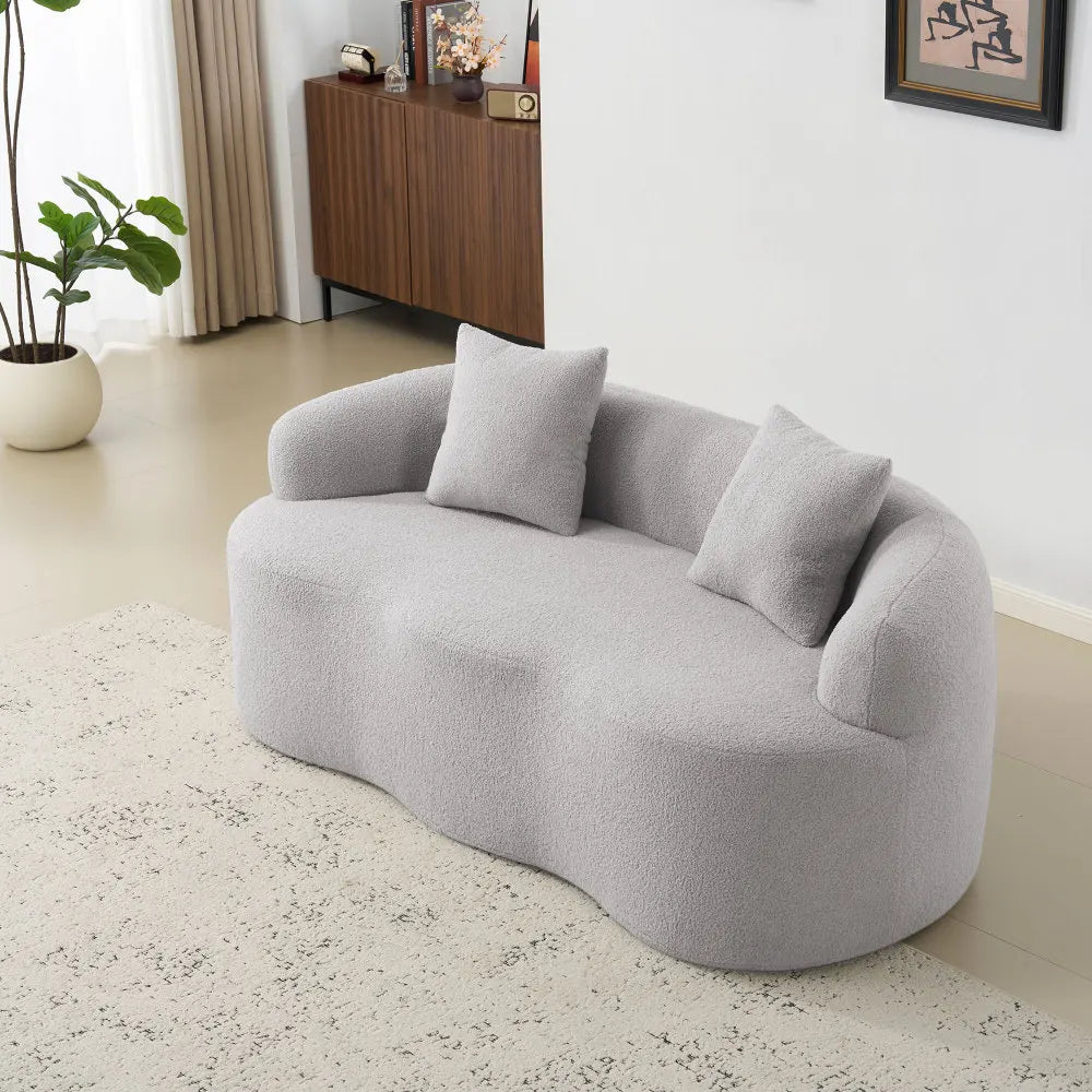 Modern Round-Arm Loveseat