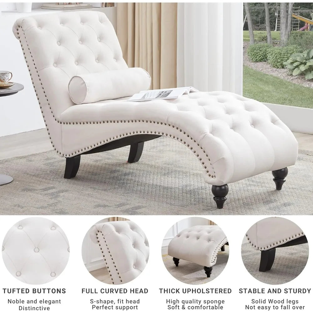 Cloud Chaise Button-Tufted Lounge Chair