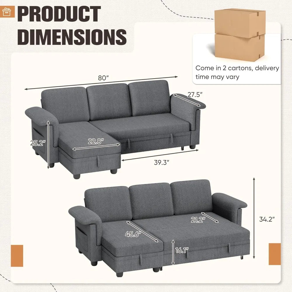 Versatile Sleeper Sofa w/ Storage