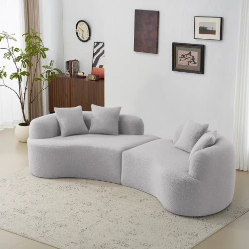 Modern Round-Arm Loveseat